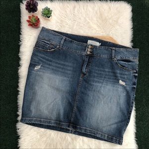 Torrid Distressed Denim Skirt